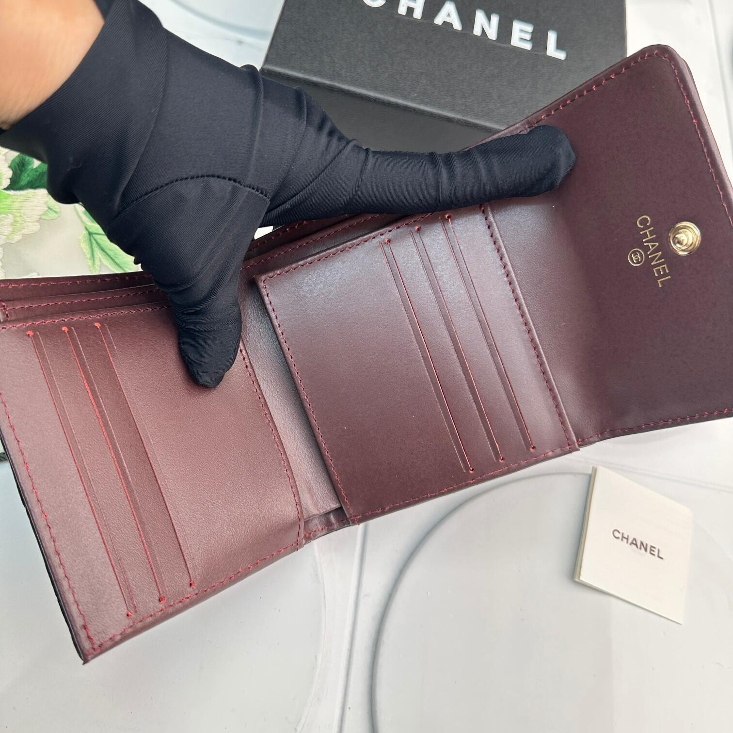 (シャネル)AP1064フラップ ウォレット財布☆ブラック